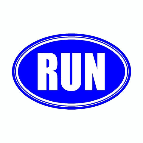 Run Blue Marathon Vinyl Car Decal