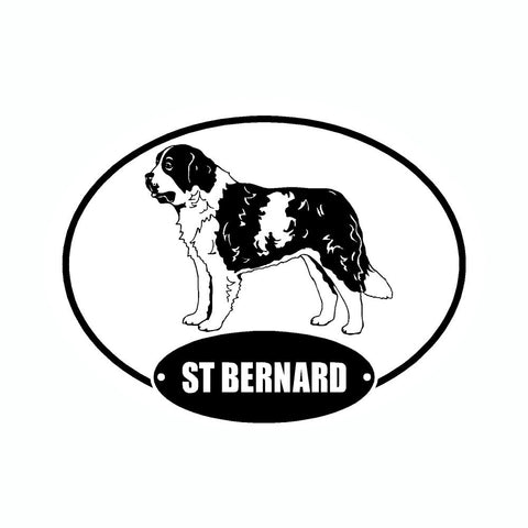 Saint Bernard Euro Vinyl Dog Car Sticker