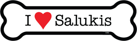 I Love Salukis Dog Bone Magnet