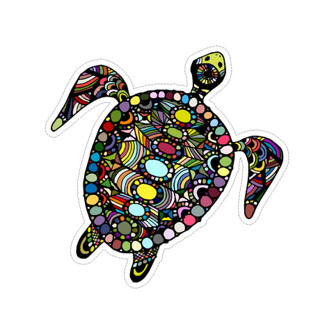 Sea Turtle Tribal Mandala Art Vinyl Sticker