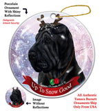 Shar Pei Black Howliday Dog Christmas Ornament