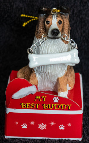 Sheltie Statue Best Buddy Christmas Ornament