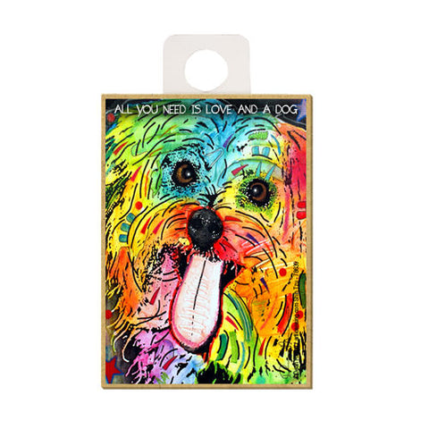 Shih Tzu All You Need Is Love And A Dog Dean Russo Wood Dog Magnet