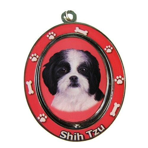 Shih Tzu Black Puppy Dog Spinning Keychain Doggy Style Gifts