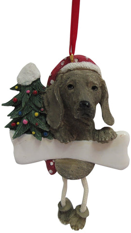 Dangling Leg Weimaraner Dog Christmas Ornament