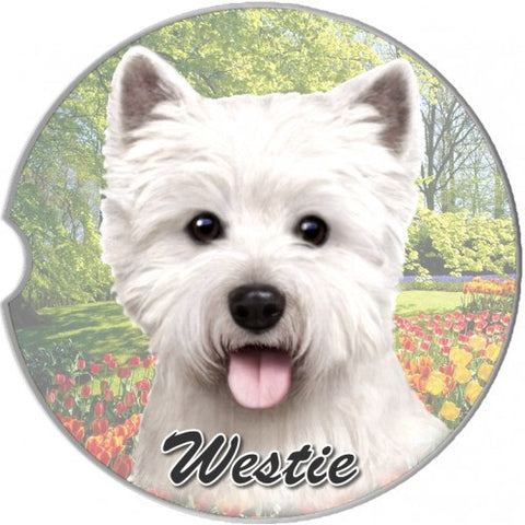 West Highland Terrier Westie Sandstone Absorbent Dog Breed Car Coaster