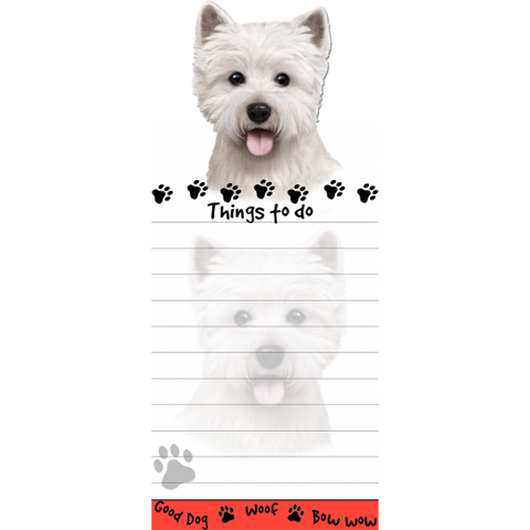 West Highland Terrier Westie List Stationery Notepad