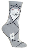 Westie Dog Breed Gray Lightweight Stretch Cotton Adult Novelty Socks