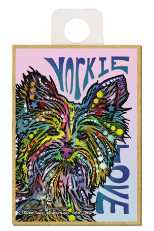 Yorkie Love Dean Russo Wood Dog Magnet