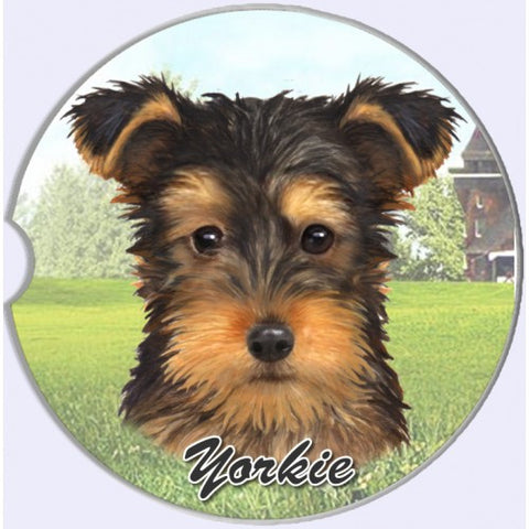 Yorkshire Terrier Puppy Yorkie Sandstone Absorbent Dog Breed Car Coaster