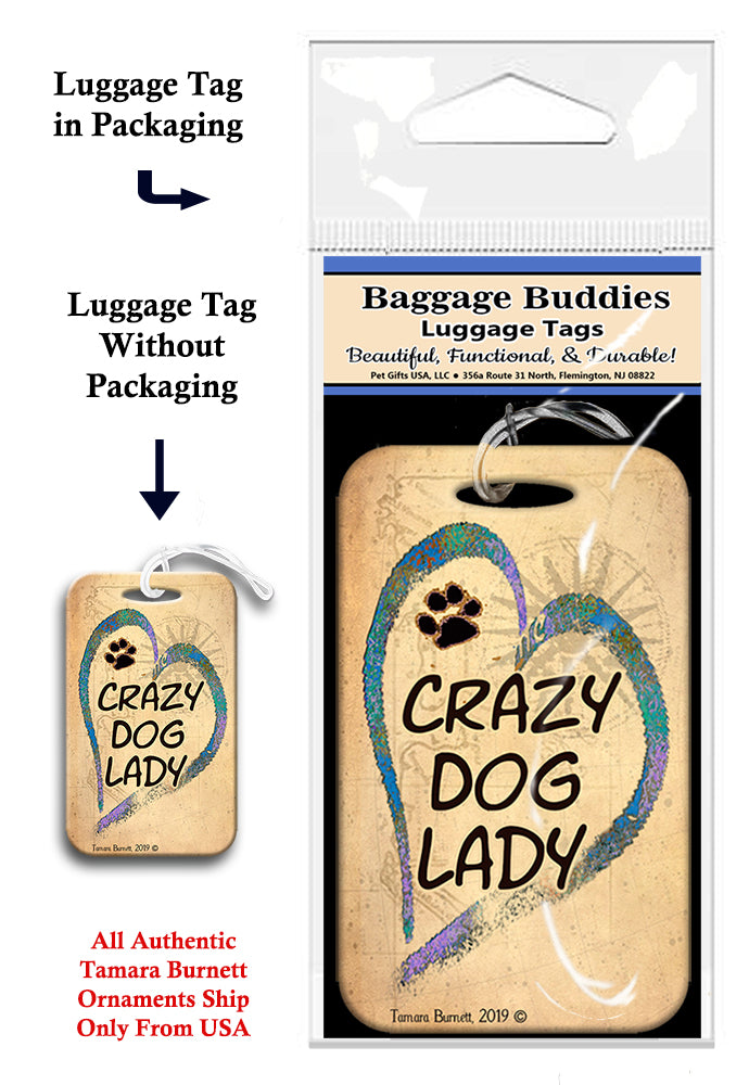 Crazy Cat Dog Baggage Buddy Luggage Tag