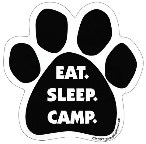Eat Sleep Camp Dog Paw Magnet