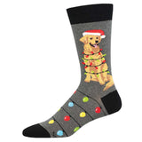 Golden Retriever Assorted Christmas Socks Charcoal
