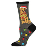 Golden Retriever Assorted Christmas Socks Charcoal