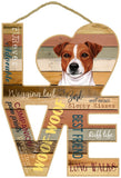 Jack Russell Wood Love Sign