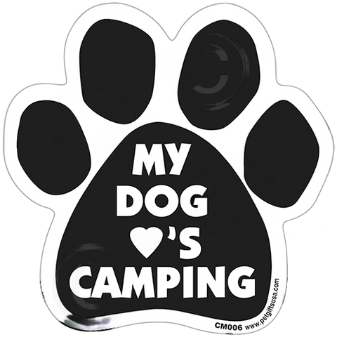 My Dog Loves Camping Dog Paw Magnet