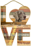 Weimaraner Love Sign