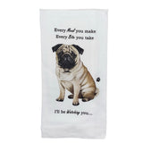 Pug Assorted Dog Dish Towel