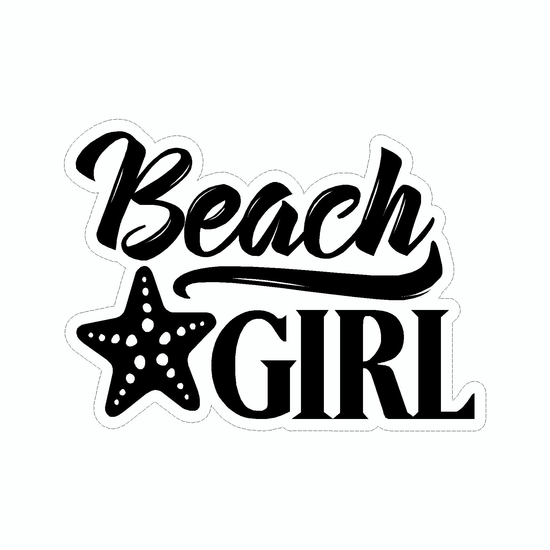 Beach Girl Vinyl Car Sticker | Doggy Style Gifts