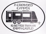 Camping A Crowded Camper Vinyl Car Sticker