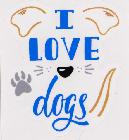 I Love Cat Dogs Assorted Vinyl Car Sticker