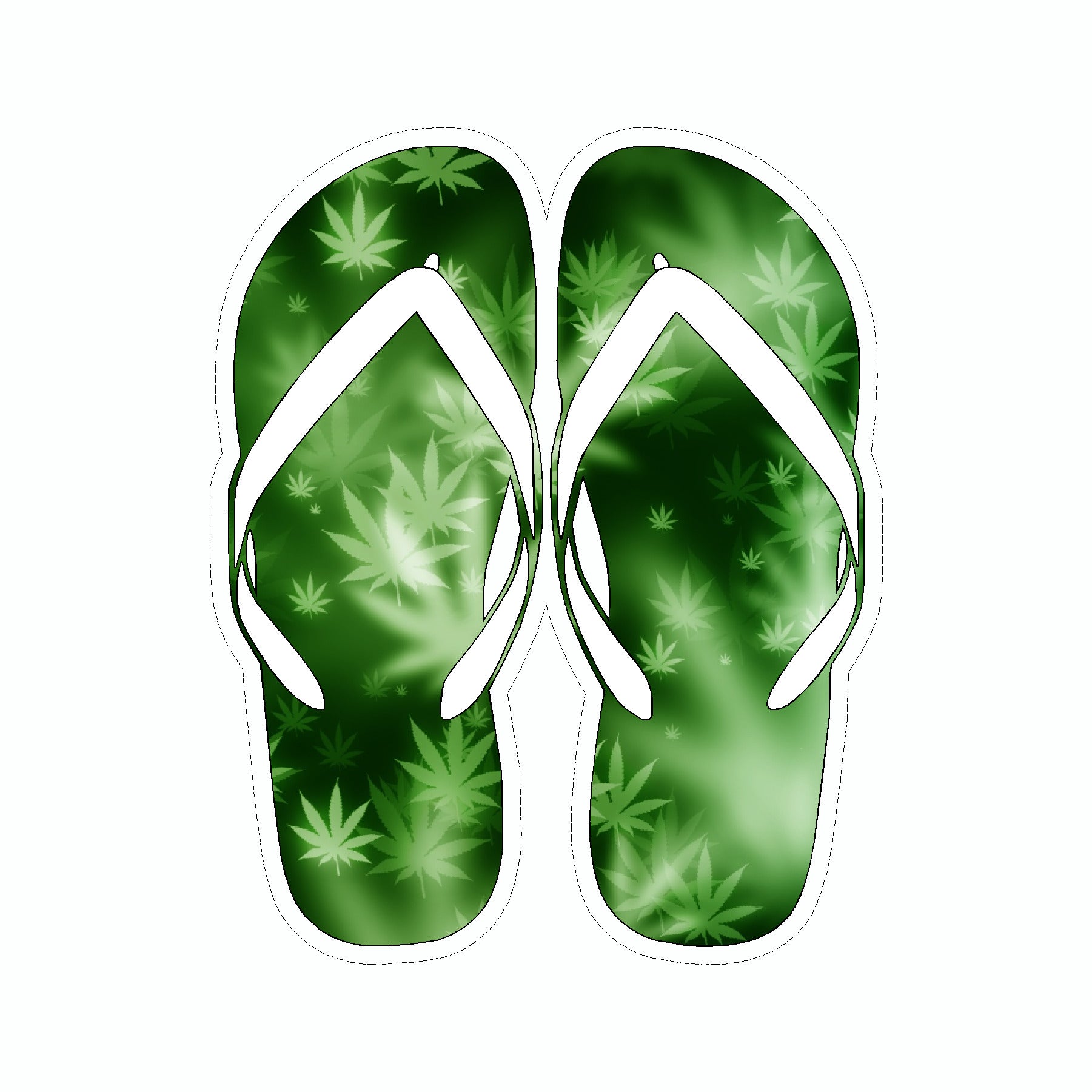 Marijuana Weed Flop Flops Vinyl Sticker