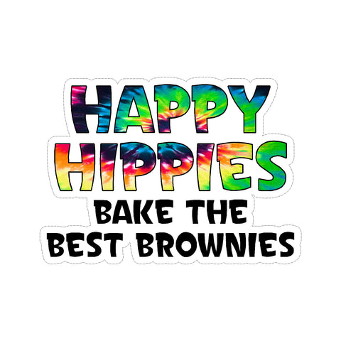 Happy Hippies Bake The Best Brownies Vinyl Sticker