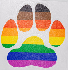 Dog Paw Rainbow LGBT Pride Vinyl Car Sticker