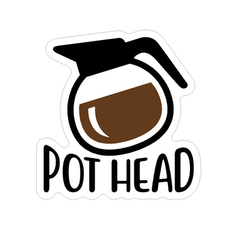Pot Head Coffee Lover Vinyl Car Decal
