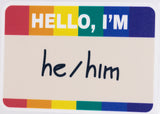 Gender Pronoun He/Him Vinyl Car Sticker