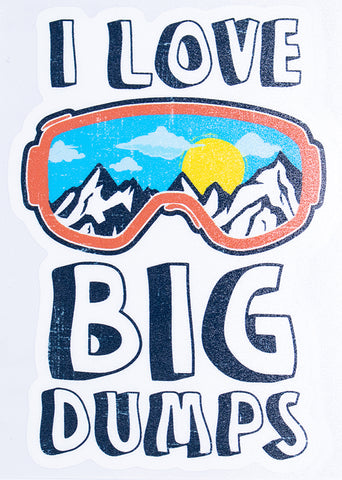 I Love Big Dump Skiing Vinyl Car Sticker