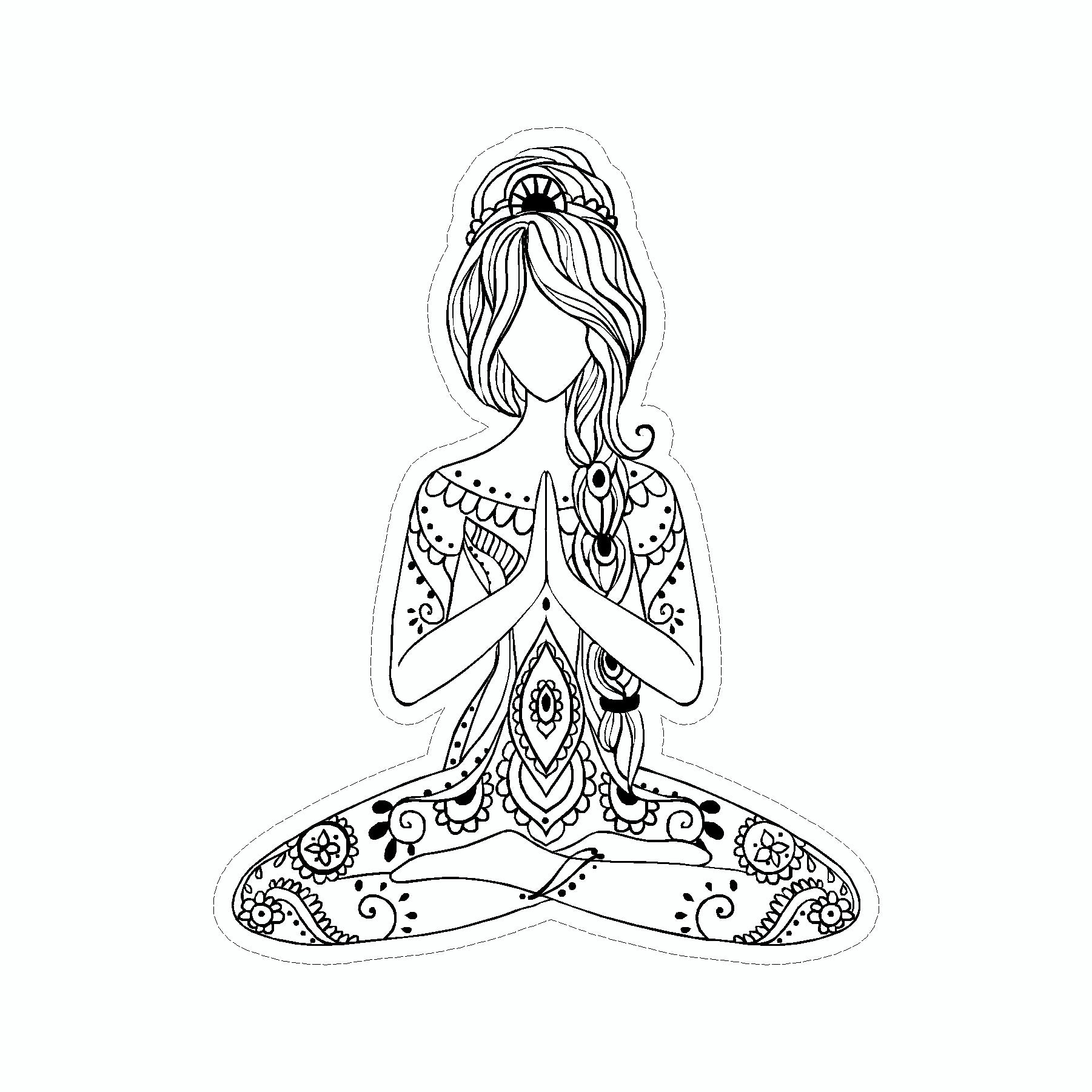 Sitting Yoga Pose Meditation Vinyl Car Sticker