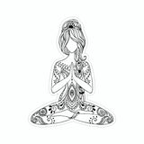 Sitting Yoga Pose Meditation Vinyl Car Sticker
