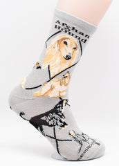 Afghan Hound Dog Breed Novelty Socks Gray