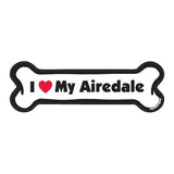 I Love My Airedale Dog Bone Magnet