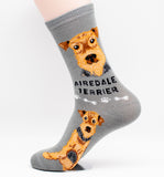 Airedale Terrier Dog Breed Foozy Novelty Socks
