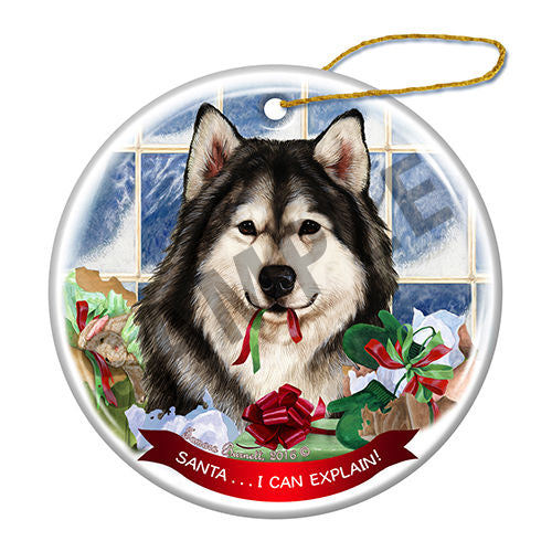 Alaskan Malamute Howliday Dog Christmas Ornament