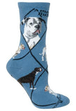 American Bulldog Dog Breed Novelty Socks Blue