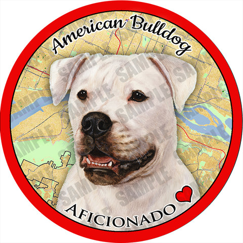 American Bulldog Absorbent Porcelain Dog Breed Car Coaster