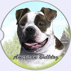 American Bulldog Sandstone Absorbent Dog Breed Car Coaster