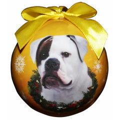 American Bulldog Shatterproof Dog Breed Christmas Ornament