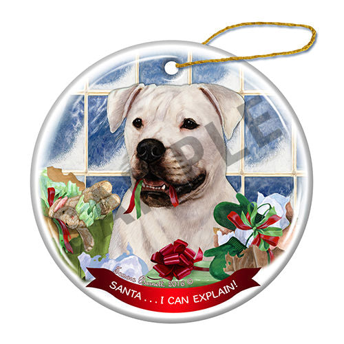 American Bulldog Howliday Dog Christmas Ornament