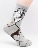 American Bulldog Dog Breed Novelty Socks Gray