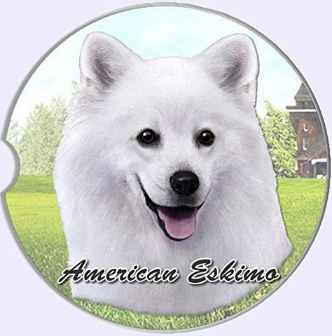American Eskimo Sandstone Absorbent Dog Breed Car Coaster