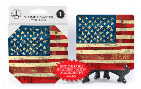 US American Flag United We Stand Stephanie Burgess Stone Drink Coaster