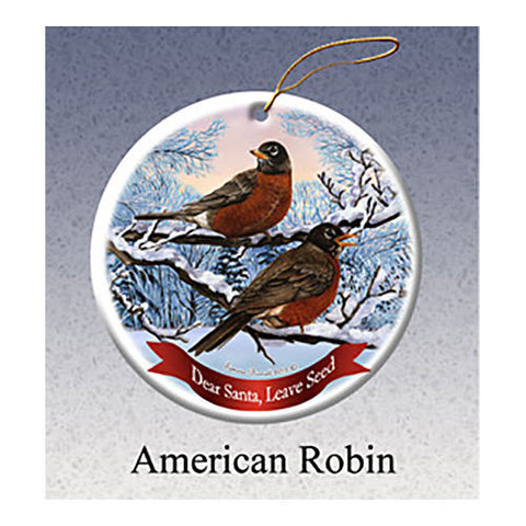 American Robin Howliday Dog Christmas Ornament