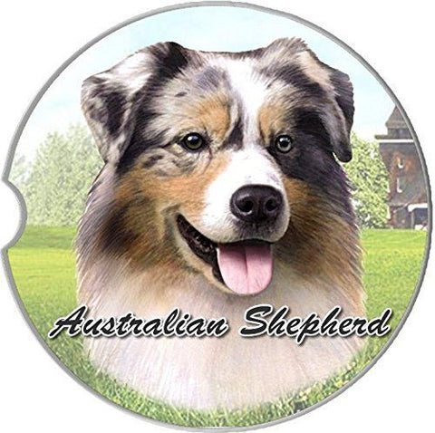 Australian Shepherd Sandstone Absorbent Dog Breed Car Coaster