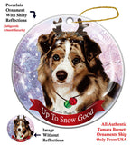 Australian Shepherd Red Merle Howliday Dog Christmas Ornament