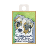 Australian Shepherd Ursula Dodge Wood Dog Magnet