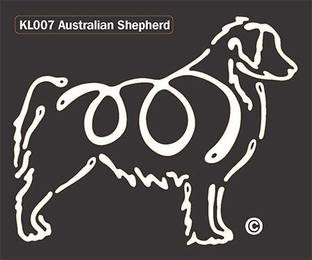 K Line Australian Shepherd Dog Window Decal Tattoo